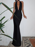 Sexy Backless Black Summer Dress Women Elegant Cocktail Evening Long Party Dresses Woman Maxi Night Club Birthday Dress Vestidos