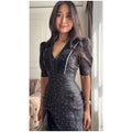 Elegant Floral Print Mini Dress Women Fashion V-neck Half Sleeve High Waist Ruffle Slim Dresses Summer Lady Vacation Robe 2026