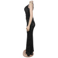 Prom Gowns European and American Temperament Backless Suspender Dress Solid Slim Draped Sequined Long Dresses for Women