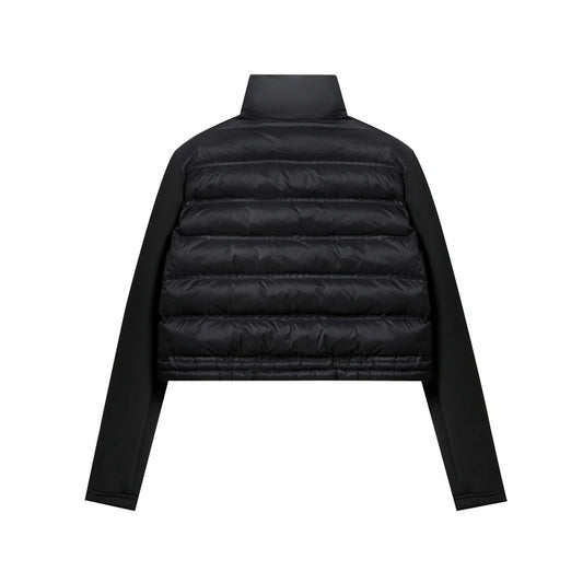 Women's stand-up collar pressure glue zipper Black splicing space cotton jacket jacket for women