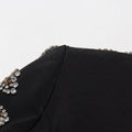 Luxury Diamond Slim Suit Blazer 2026 Autumn New Style Deep V Single Button Black Formal Jacket Coats