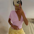 Halter Neck Backless Sexy Vest Women's Summer Slim Strappy Fashion Elasticity V-Neck Vest Solid Vacation Party Female Top