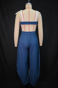 Street Women Set Striped Strapless Bow Crop Top and Long Pants 2026 Spring Party Vacation Sexy Two 2 Piece Set Outfits