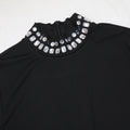 Women One Piece Outfits Bodycon Romper Jumpsuit Sexy Long Sleeve Skinny Club Party Rhinestones Romper Crystal Playsuits