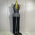 Women Backless Evening Party Prom High Quality Birthday Dress Sexy Halter Neck Black Sleeveless Slit Long Bodycon Bandage Dress