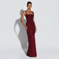 Luxury Woman Clothing Sequin Dress Sexy Sequin Dress Roupas Feminina Shiny Lace Up Mermaid Formal Women Elegant Party Dress