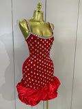 Women Luxury Diamonds Sleeveless Bodycon Bandage Mini Dress High Street Celebrate Evening Prom Club Elegant Birthday Party Dress