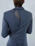 Solid Hollow Out Casual Irregular Blazers For Women Notched Collar Long Sleeve Spliced Button Temperament Blazer Female New