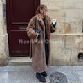 Luxury Long Belted Faux Mink Fur Coat Women 2026 Winter Thick Warm Overcoat Chic Street Fashion Fake Fur Coat Outerwear