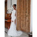 Customized Off the Shoulder Floor-Length Prom Dress Lace Embroidery vestidos de noche 3D Flower Beading Evening Dresses