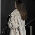 Full Sleeves Faux Long Coat Women's Fashion Casual Lapel Loose Warm Overcoats 2025 Winter New Daily High Street Outwear