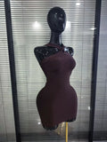 Rosered Black Women Sexy Halter Off the Shoulder Bodycon Mini Bandage Dress Nightclub Party Celebrate Birthday Cocktail Outfit