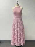 REAL PHOTO Pink Evening Dresses 2026 Luxury Woman  A Line Formal Flowers Prom Gowns Cocktail Special Occasion Gown Applique