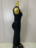 Elegant Slimming Black Pin Wrap Sleeveless Long Dress 2026 New Women  Fashion Celebrity Evening Party Luxury Birthday Outfit