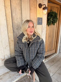 Trendy Vintage Plaid Padding Jacket Women Stand-up Collar Zipper Cotton Coat Lady Fall Winter High Street Casual Outwear 2026