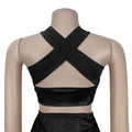 Women's Beach Style 2 Piece Set Sexy Strappy Top+Fringe Maxi Skirt Matching Set Summer Outfits Vacation Party Clubwear