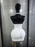 4 Colors Women Sexy Halter Off the Shoulder Bodycon Mini Bandage Dress Celebrate Fashion Nightclub Party Homecoming Outfit