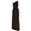 Brown One Shoulder Backless Long Dress Sexy Women's Draped Casual Maxi Dresses Summer Evening Party Wedding Guest Cocktail Black