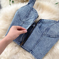 Women Denim Sets Sleeveless Strap Crop Top and Long Skirts Suits  Summer Jeans Streetwear Two 2 Piece Sets Outfits