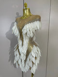 Elegant Sparkly Diamonds Pearl Mesh Stretch Mini Dress Women Evening Party Birthday Wedding Gown Photo Shoot Sexy Stage Outfit