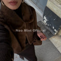 2026 Trendy Striped Brown Sable Faux Mink Fur Shrug Collar Vest Women Sleeveless Cropped Fur Coat Jacket Tank Crop Tops