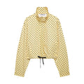 Fashion Polka Dot Print Jacket Coat Women's Stand Collar Long Sleeved Workwear Coat Ins Hot Short Casual Female Jackets