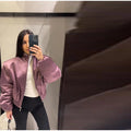 High Street Women's Bomber Jacket Coat Loose Fit Stand Collar Long Sleeve Crop Tops 2026 New Lady Outerwear Casual Daily Outfit