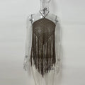 Fashion Knit Tassels Women's Cropped Vest Hollow Out Halter Sleeveless Backless Beach Tops 2026 Summer Lady Chic All-match Top