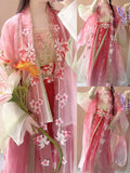 Olive Girl Red Embroidered Hanfu Dress for Ren Faire 2026 Garden Wedding Fairycore Photoshoot S-L XS-3XL Plus Size Embroidered Flowing Sleeve Romantic Cottagecore Editorial Not Costume Ren Faire Dress Chinese Heritage Fashion Women