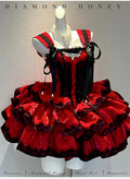 Olivegirl Sweet Lace Dress Lolita Red Cute Girl Spring High-end Women Summer Birthday Party Elegant Princess Lolita Dresses
