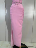 Women Evening Party Prom Luxury Birthday Wedding Guest Dresses Sexy Shiny Crystals Beading Strapless Bodycon Long Bandage Dress