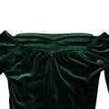 Padded Velvet High Slit Off Shoulder Evening Party Long Dress Women Long Sleeve Bodycon Vestidos Lady Ruched Clothing