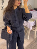 Collection Of Versatile Linen Midi Sets Square Neck Relaxed Fit Casual Day Wear Fashion Daily Linen Pants Women Summer 2026