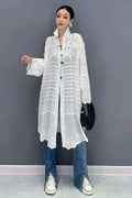 SHENGPALAE 2026 Summer New Long Sleeve Blouse Sunscreen Overcoat Trendy Outdated Casual Fashion Loose Women's Long Shirt 5C1327