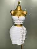 Women Sexy Bandage Tops Fashion Pencil Skirts Set Nightclub Party Celebrate Women's Set