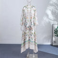 Vintage Women's Printed Long Dresses Loose O-neck Flared Half Sleeve Big Hem Wide Female Dresses 2026 Summer Lady Elegant Robes