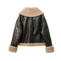 Autumn Winter New Women's Thickened Warm Double-sided Short Jacket Women's Brown Coat