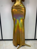 Sparkly Diamond Shawl Top And Long Dress Two Pieces Set Women Evening Birthday Party Photo Shoot Sexy Sparkly Stage Costumes