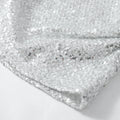 Silver Sequin Two Piece Outfit One Shoulder Coin Trim Cape Top High Waist Skirt 2026 Summer New Beach Party Nightclub Dating Set
