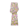 Summer Beach Floral Printing Dress for Women Strapless Sleeveless Spliced Folds Tiered Long Dresses Female Clothing