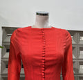 Women's Irregular Pleated Patchwork Fashion Long Flare Sleeve Waist Cinching Midi Dresses 2026 New Female Clothing