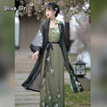 Olivegirl Song Dynasty Hanfu Summer Women's Clothing 2026 Embroidered Flower Coat Changgan Temple Strap Vest Spinning Skirt