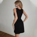 Elegant Waist-Cinching Sleeveless Short Dress Women's Round-Neck Short Cape Birthday Dress Female Banquet Party Dress New