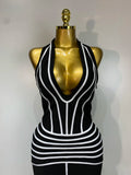 Women Sexy Halter Neck Maxi Long Bandage Dress Black Sleeveless Backless Bodycon Birthday Dress Evening Party Prom Gown