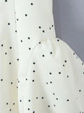 Polka Dot Halter Mini Dress for Women Sleeveless Bow Accent Waist Pleated Bodice Flared Skirt for Fashion Parties