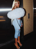 Furry Slash Neck Jumpsuit Woman Sexy Hollow Patchwork Full Sleeve Backless Skinny Hottie Street Autumn New Overalls