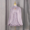 Women's Spring Summer Stand Collar Capelet Fitted Mini Dress Elegant Formal Party Wear 2026 Trendy Feminine Fashion Dress