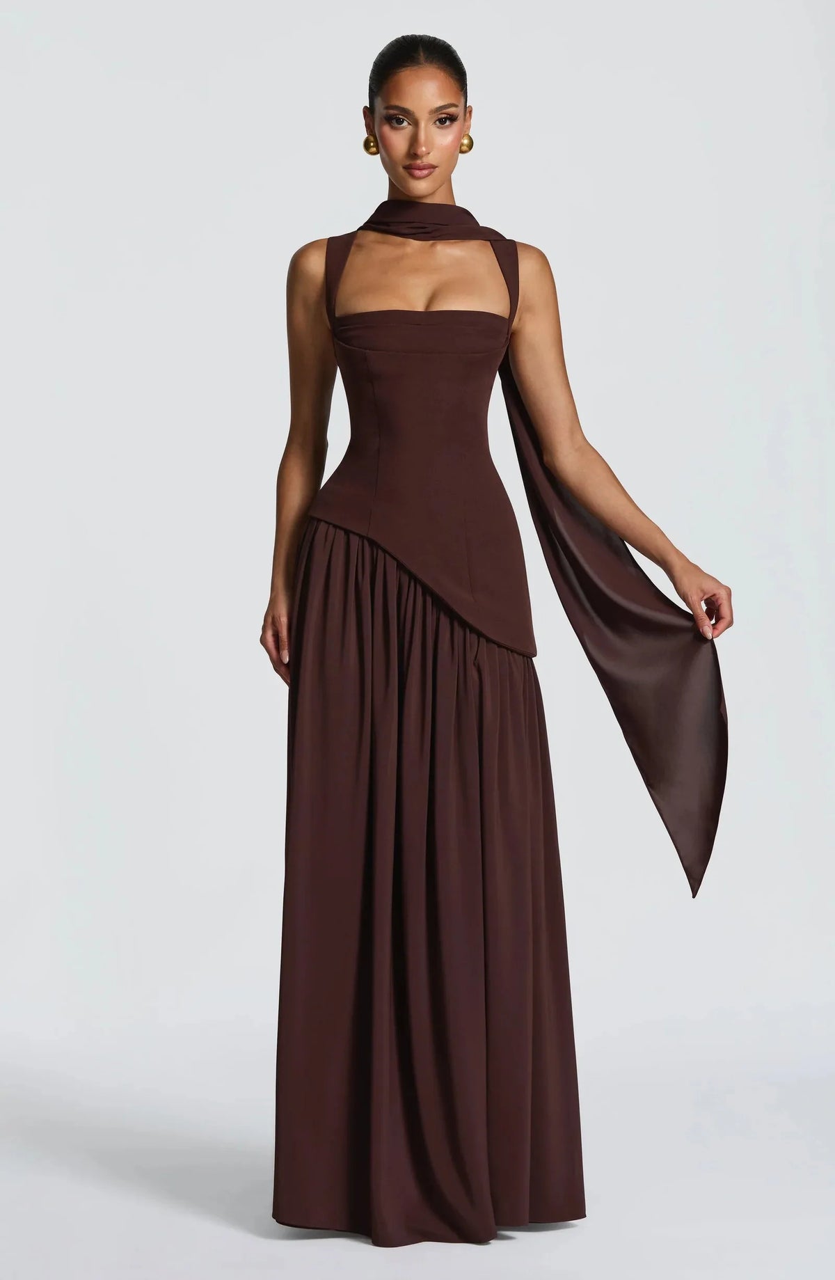 Elegant Ribbon Corset Long Dress For Women Slip Slit Maxi Dresses Evening Bridesmaid Wedding Guest Olive Green Black Cocktail