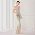 High Quality Women Design Maxi Dress Sexy One Shoulder Sequin Evening Dress Party Night Elegant Long Prom Dress Vestidos