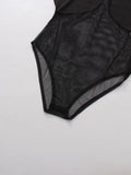 Black Loose Spliced Mesh Jumpsuits for Women Stand Collar Sleeveless Sexy Temperament Jumpsuit Female Fashion New
